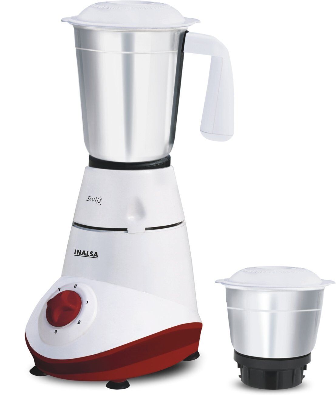 Inalsa Swift 500-Watt Mixer Grinder with Jars (White and Red)